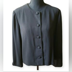 Talbots Petites Black Button Up Blazer EUC